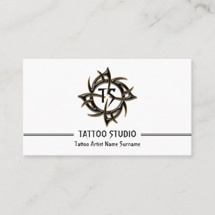 Minimal Modern Tattoo Studio Business Card