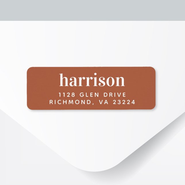 Minimal Modern Terracotta Return Address (Creator Uploaded)