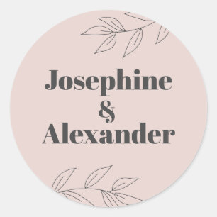 Minimal Modern Theme Classic Round Sticker