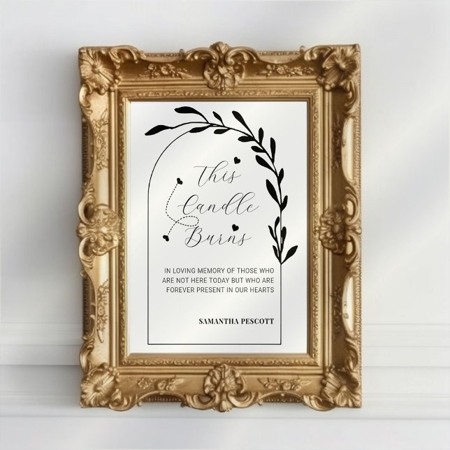 Minimal Modern This Candle Burns Wedding Sign (Creator Uploaded)