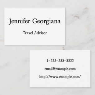 Minimal & Modern Travel Advisor Business Card