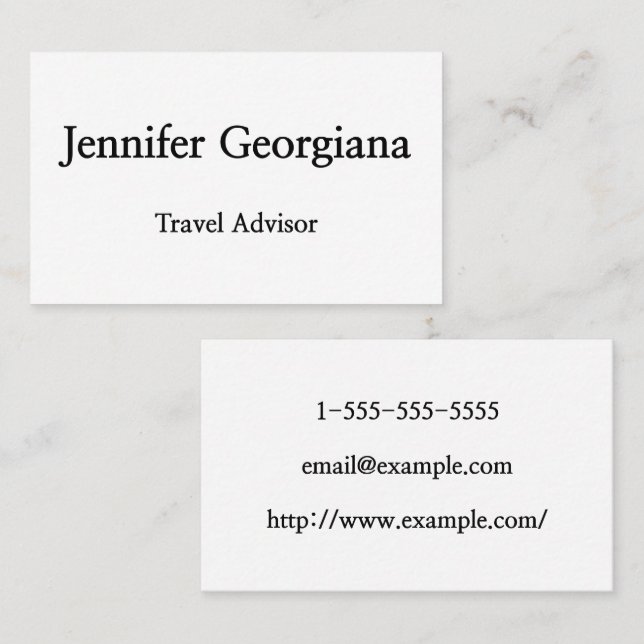 Minimal & Modern Travel Advisor Business Card (Front/Back)