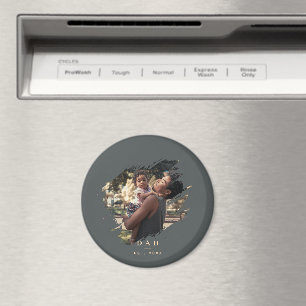 Minimal Modern Trendy Photopop Green Father's Day Magnet