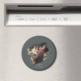 Minimal Modern Trendy Photopop Green Father's Day Magnet