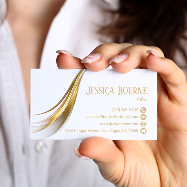 Minimal Modern Trendy Professional QR Code Gold Business Card (Creator Uploaded)