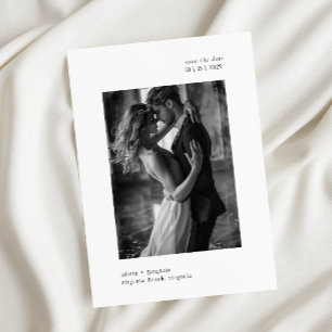 Minimal Modern Typography Photo Wedding Save The Date