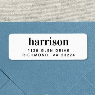 Minimal Modern Typography Return Address