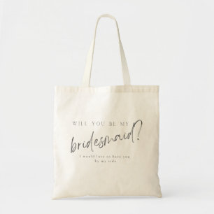 Minimal Modern Typography Wedding Bridesmaid Gift Tote Bag
