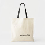 Minimal Modern Typography Wedding Bridesmaid Gift Tote Bag<br><div class="desc">Give your bridesmaid a custom gift that they will love! This tote bag features a bold but minimal sleek design. Customise each bag with your bridesmaid's names. Don't miss the matching "Modern Chic Typography" Wedding Collection in the Dear Beautiful You shop. The collection features a full invitation suite along with...</div>