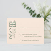Minimal Modern Vietnamese Wedding RSVP Postcard