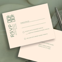 Minimal Modern Vietnamese Wedding RSVP Postcard