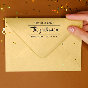 Minimal Modern Vintage Chic Family Return Address  Self-inking Stamp