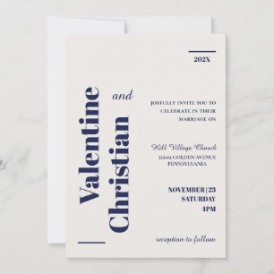 Minimal Modern Wedding Invitation Card Photo