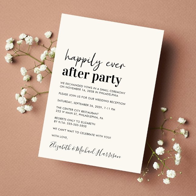 Minimal Modern Wedding Reception Cream Invitation (Creator Uploaded)