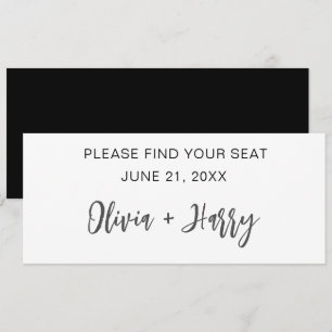 Minimal Modern Wedding Table Seating Header Card