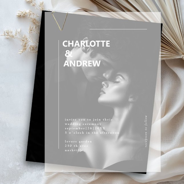 Minimal, Modern, Wedding,  Vellum Invitations (Minimal, Modern, Wedding, Vellum Invitations)