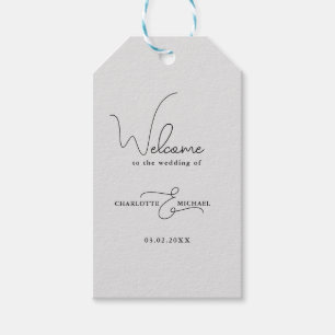 minimal modern wedding welcome     gift tags