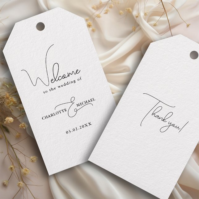 minimal modern wedding welcome  gift tags (Creator Uploaded)