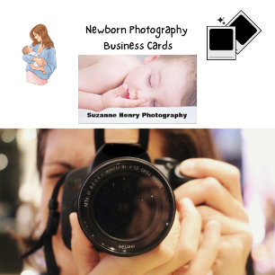 Minimal Modern White Photography Baby  Business Card
