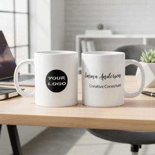 Minimal Modern Your Logo Large Coffee Mug