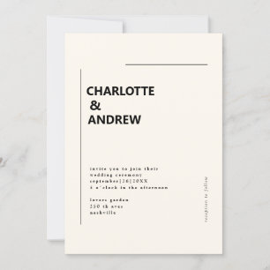 Minimal, moderne Einladung Invitation