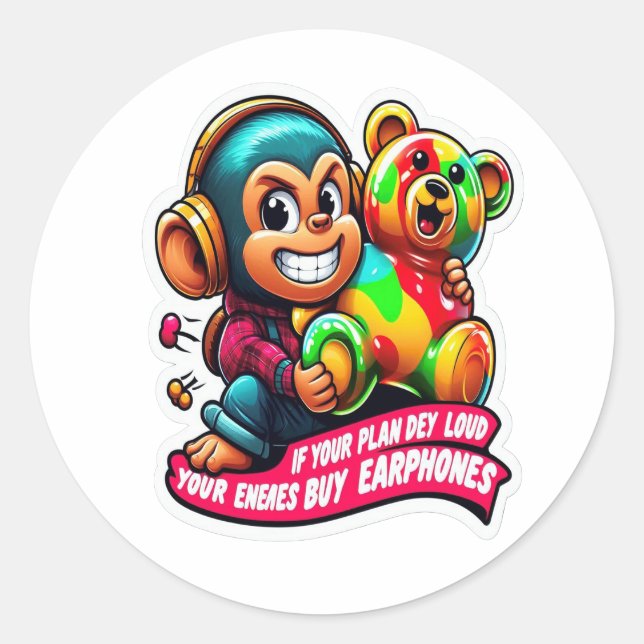 Minimal Monkey – Daily Growth Sticker  (Front)