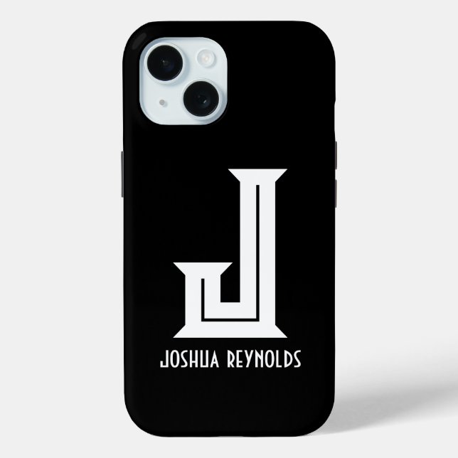 Minimal Monogram Black  Case-Mate iPhone Case (Back)