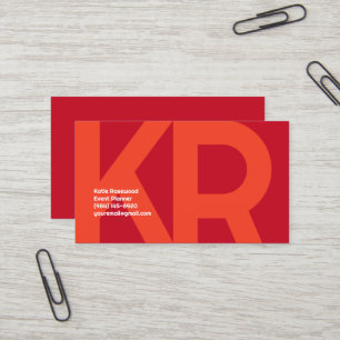 Minimal Monogram Bold Simple Retro Candy Red Business Card