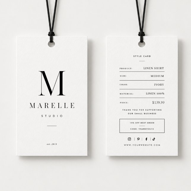 Minimal Monogram Clothing Price Tag (Creator Uploaded)