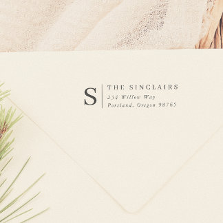 Minimal Monogram Elegant Family Return Address Self-inking Stamp
