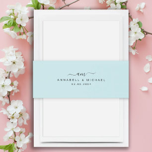 Minimal, Monogram, Handwriting Font, Wedding Invitation Belly Band