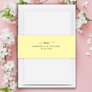 Minimal, Monogram, Handwriting Font, Wedding Invitation Belly Band