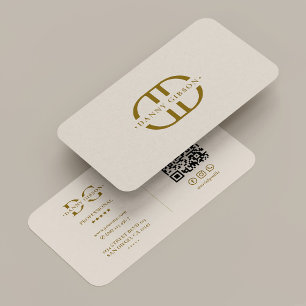 Minimal Monogram Logo Initial Sand Professional Business Card