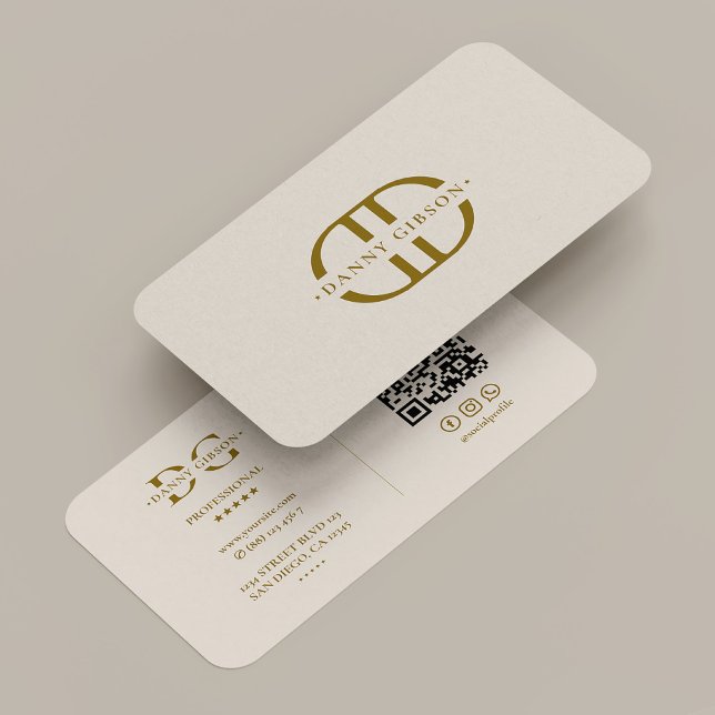 Minimal Monogram Logo Initial Sand Professional Business Card (Minimal Monogram Logo Initial Sand Professional Business Card
)