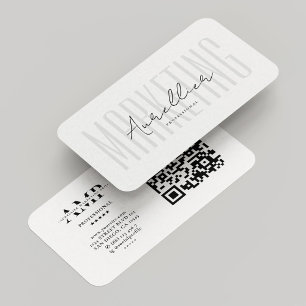 Minimal Monogram Marketing Professional White Business Card