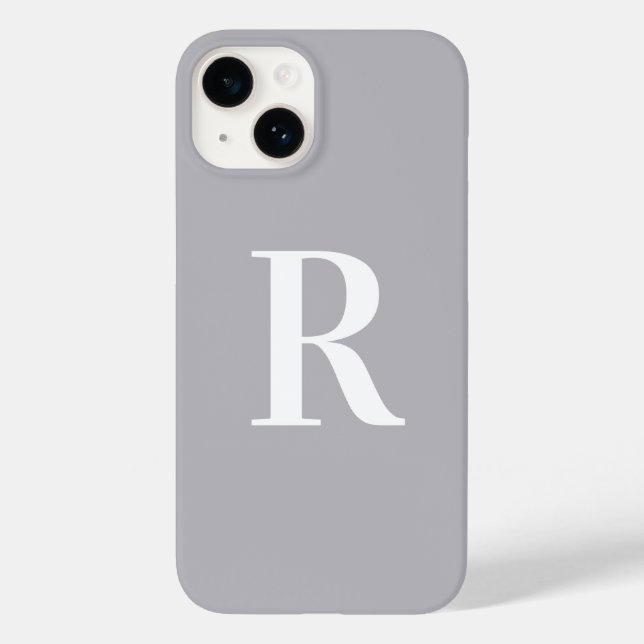 Minimal Monogram Modern Grey Case-Mate iPhone Case (Back)
