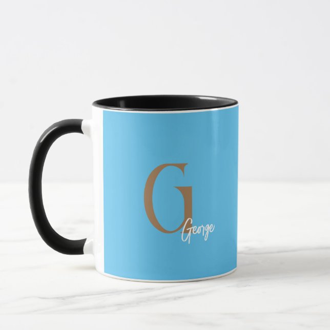 MINIMAL MONOGRAM MUG CUSTOM NAME SIMPLE MODERN  (Left)