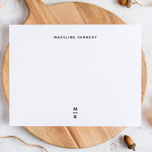 Minimal Monogram Name Note Cards