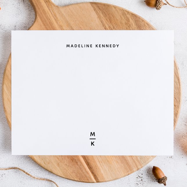 Minimal Monogram Name Note Cards (Creator Uploaded)
