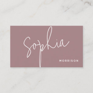 Minimal Monogram Natural Look Purple Business Card