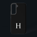 Minimal Monogram Samsung Galaxy Case<br><div class="desc">Create your own Black & White Elegant Modern Minimalist Classic Monogram Samsung Case Elevated, classic and timeless, this simple black and white monogram phone case features a bold monogrammed initial in a minimalist, traditional design. Perfect for personalised style - personalise and customise with your own monogram and colour for a...</div>