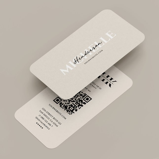 Minimal Monogram Sand Beige Professional  Business Card (Minimal Monogram Sand Beige Professional Business Card
)