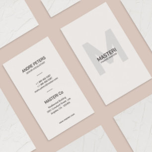 Minimal Monogram Shade Pale Grey Modern Business Card
