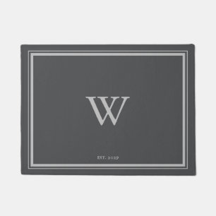 Minimal Monogram Welcome Iron Grey   Silver Doormat