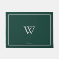 Minimal Monogram Welcome Pine Green | Grey