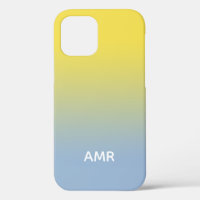 Minimal Monogram Yellow to Light Blue Gradient