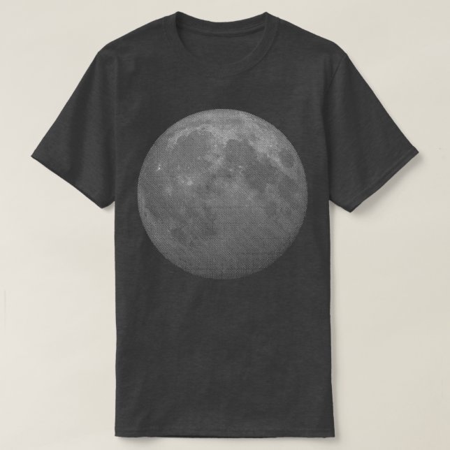 Minimal Moon Mono colour Moon Fake 3D T-Shirt (Design Front)