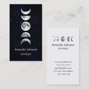 Minimal Moon Phases Astrology Yoga Holistic Healer Business Card
