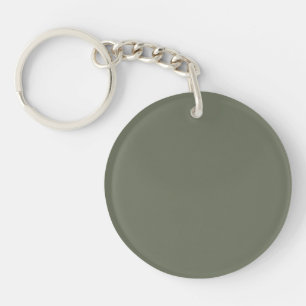 Minimal Moss Green Acrylic Keychain – Customisable