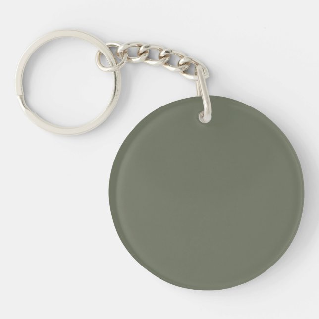 Minimal Moss Green Acrylic Keychain – Customisable (Front)